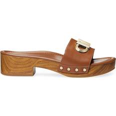 Damen Holzschuhe MK Parker Leather Platform Sandal Luggage Brown Michael Kors IT