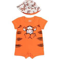 Orange Jumpsuits Disney Winnie the Pooh Tigger Newborn Baby Boys Romper and Sunhat