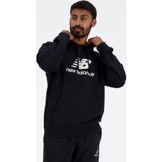 New Balance Clothing New Balance Mens French Terry Stacked Logo Pullover Hoodie Mens White/Black