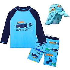 Boys Swim Diapers Children's Clothing BAOHULU Toddler Girls Star Stripes Swimsuit One Piece Short Sleeve Swimwear Bathing Suit