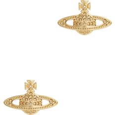 Vivienne Westwood Earrings Vivienne Westwood Mini Bas Relief Orb Stud Earrings, Earrings, Gold One GOLD