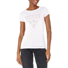 Guess Tops Guess Women's Embellished Logo T-Shirt Pure White Pure White