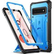 Mobile Phone Accessories Poetic Revolution Case for Google Pixel 6 Pro Heavy Duty Full Body Cover with Kickstand Blue