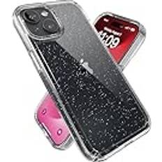 Yellow Cases & Covers Speck GemShell Glitter Case for iPhone 15 and iPhone 14 in Clear and Platinum Glitter