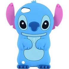 Mobile Phone Accessories Blue Stitch Case for Apple iPod Touch 6th 5th Generation 3D Cartoon Animal Cute Soft Silicone Rubber Character Cover,Kawaii Animated Funny Cool Skin Cases for Kids Child Teens Guys GirlTouch 6/5th