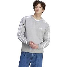 Adidas Sweaters adidas Men's Essentials Fleece Three-Stripes Sweatshirt Mgh Wht Mgh Wht