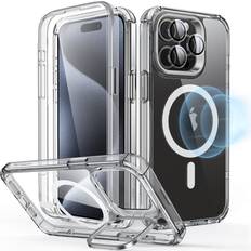 ESR Classic Hybrid Magnetic Case with HaloLock for iPhone 15, Magnetic  MagSafe, Shockproof Ultra-high Hardness Protection with HD Screen & Lens  Film, Clear 