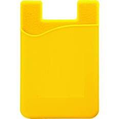 Yellow Pouches Silicone Phone Card Holder Pocket, Stick On Wallet, Adhesive Credit Card Pouch, Compatible with iPhone & Samsung Galaxy Yellow