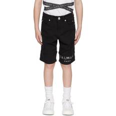 Balmain Pants Children's Clothing Balmain Kids Black Bonded Denim Shorts 12Y