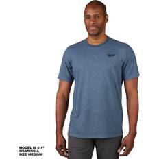 Milwaukee T-shirts & Tank Tops Milwaukee petite Men's Blue Cotton/Polyester Short-Sleeve Hybrid Work T-Shirt