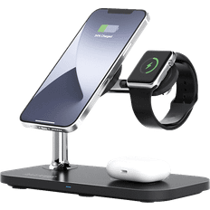 Batterien & Akkus RealPower ChargeAIR Mag Wireless Charger Apple Ladebereich Smartphone:15 Watt max. Watch: 3 Ladebereicht AirPods: max, Schwarz