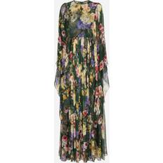 Abendkleider Dolce & Gabbana Long Garden-print Chiffon Dress Woman Dresses Print