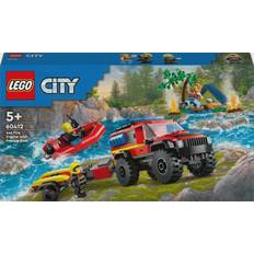 Brannmenn Leker Lego City 4x4 Fire Engine with Rescue Boat 60412