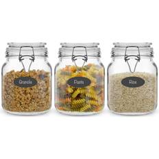 Gray Biscuit Jars Joyjolt Glass Food Container with Airtight Clam Lid Biscuit Jar