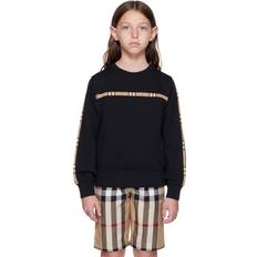 Schwarz Strickpullover Burberry Kids Black Check Sweatshirt BLACK 3Y