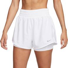 Nike Running - Women Shorts Nike Women's One Dri-FIT High-Waisted 3" 2-in-1 Shorts in White, DX6016-100