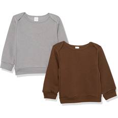 Babies Sweatshirts Children's Clothing Hanes Flexy Soft 4-Way Stretch Fleece Sweatshirt, and Toddlers, Grey/Brown, 12-18 Months