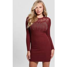 Guess Midi Dresses Guess Claudine Shimmer Sweater Red