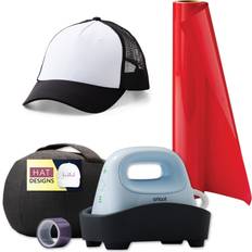 Arts & Crafts Cricut Hat Press Heat Press Machine and Iron-On HTV 12ft Roll Red with Trucker Hat Blank Bundle