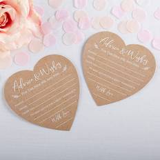 Party Supplies Kate Aspen Wedding Advice Card Heart Shape Set of 50