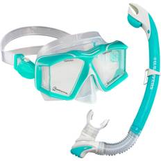 Snorkel Sets U.S. Divers Sideview II Mask and Astro Snorkel Combo, Teal/Beige Holiday Gift