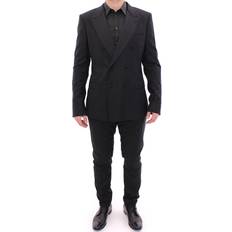 XL Dresser Dolce & Gabbana Black Striped Breasted Slim Fit Suit IT54