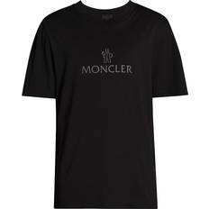 Moncler Herren T-Shirts Moncler Black Bonded T-Shirt BLACK 999