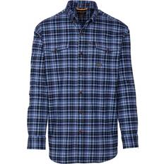 Ariat Men Shirts Ariat Rebar Durastretch Flannel Long-Sleeve Shirt for Men Allure Blue