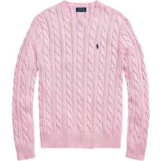 Ralph Lauren Tops Ralph Lauren Cable-Knit Cotton Sweater in Carmel Pink