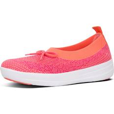 Fitflop Ballerinas Fitflop Womens Uberknit Ballet Flat with Bow, Coral/Fuchsia