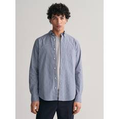 Gant Skjorter Gant Herre Regular fit poplin-skjorte med mikrotern Blå