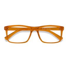 Orange - Unisex Glasses Unisex s rectangle Clear Orange Plastic Prescription Eyebuydirect s Community