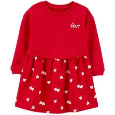 Carter's Dresses Children's Clothing Carter's Kid Girls Love Hearts French Terry Dress Red