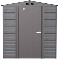 White Outbuildings ShelterLogic Arrow 6 7 Metal Storage Shed With Style Roof Ft. (Building Area )