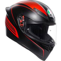 Full Face Helmets Motorcycle Helmets AGV Full Face K-1 Warmup Motorcycle Helmet Black/Red, Medium/Large Unisex, Adult