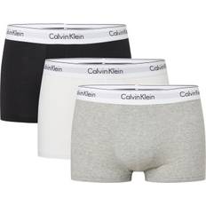 Grau Unterhosen Calvin Klein Modern Cotton Trunks 3-pack - Black/ White/ Grey Heather