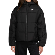 Damen - Winterjacken Nike Sportswear Classic Puffer Therma-FIT Loose Hooded Jacket Women's - Black/White