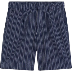 Streifen Hosen H&M Boy's Linen Blend Chino Shorts - Dark Navy/Striped (1137152002)