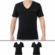 Calvin Klein Herre T-skjorter Calvin Klein Herr 2-pack t-shirts S/S V neck 2-pack med V-ringning, svart