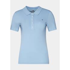 Damen Poloshirts Tommy Hilfiger Polohemd 1985 WW0WW37823 Blau Slim Fit