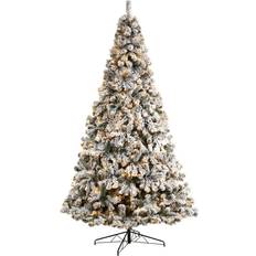 PVC Christmas Trees Nearly Natural Unlit Flocked West Virginia Green 120"