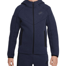Tops Nike Boy's Sportswear Tech Fleece Full-Zip Hoodie - Obsidian Heather/Black/Black (FD3285-473)