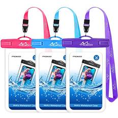 Waterproof Cases MoKo 3Pcs Waterproof Cell Phone Pouch Case IPX8 Underwater Dry Bag Compatible with iPhone 14 13 12 11 Pro Max X/Xr/Xs Max/SE 3 Galaxy S21/S10/S9 Note 10/9/8 Magenta/Blue/Purple