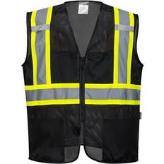 Portwest Work Vests Portwest US391 Iona Plus Lightweight Reflective Mesh Vest Black 5X-Large