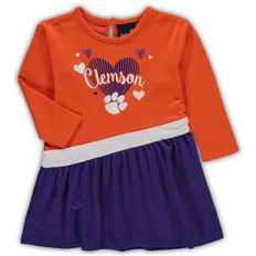 Orange Dresses Children's Clothing Outerstuff Girls Infant Orange Clemson Tigers Heart French Terry Dress Orange Orange