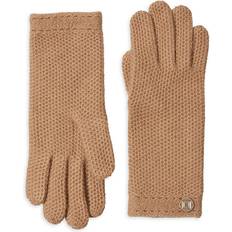 Brown - Women Gloves Bruno Magli Honeycomb Stitch Cashmere Gloves