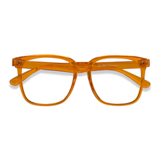 Orange - Unisex Glasses Unisex s square Clear Orange Plastic Prescription Eyebuydirect s Freedom