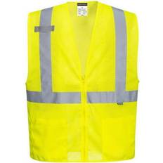 Portwest Work Vests Portwest UC493 Lightweight Cool Economy Mesh Zipper Vest Yellow