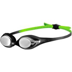 Arena Swim & Water Sports Arena Spider Jr Youth Swim Goggles, Black Silver Green, Youth Non-Mirrored