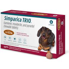 Dogs Pets Zoetis Simparica Trio Chewable Tablet for Dogs 11.1-22.0 lbs 6 Month Supply